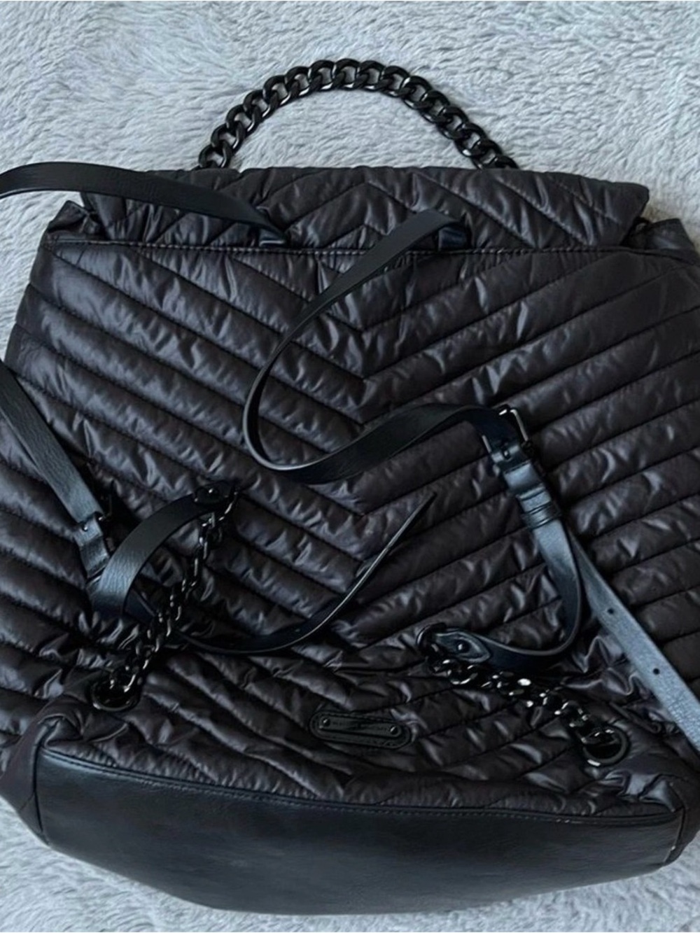 Rebecca Minkoff Black Quilted Chain-Handle Shoulder Bag